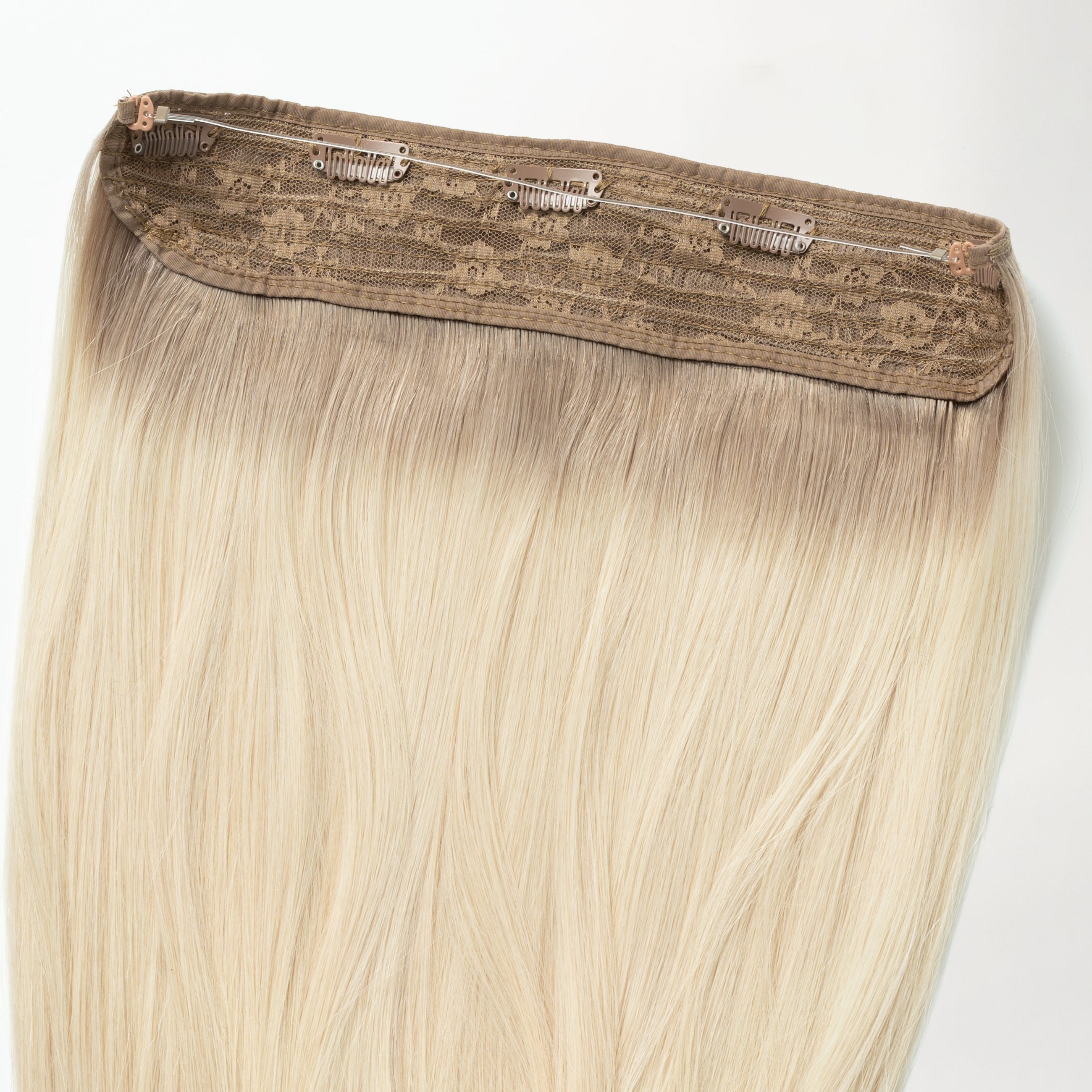 Halo hair extensions - Light Ash Blonde Root 16B+60B