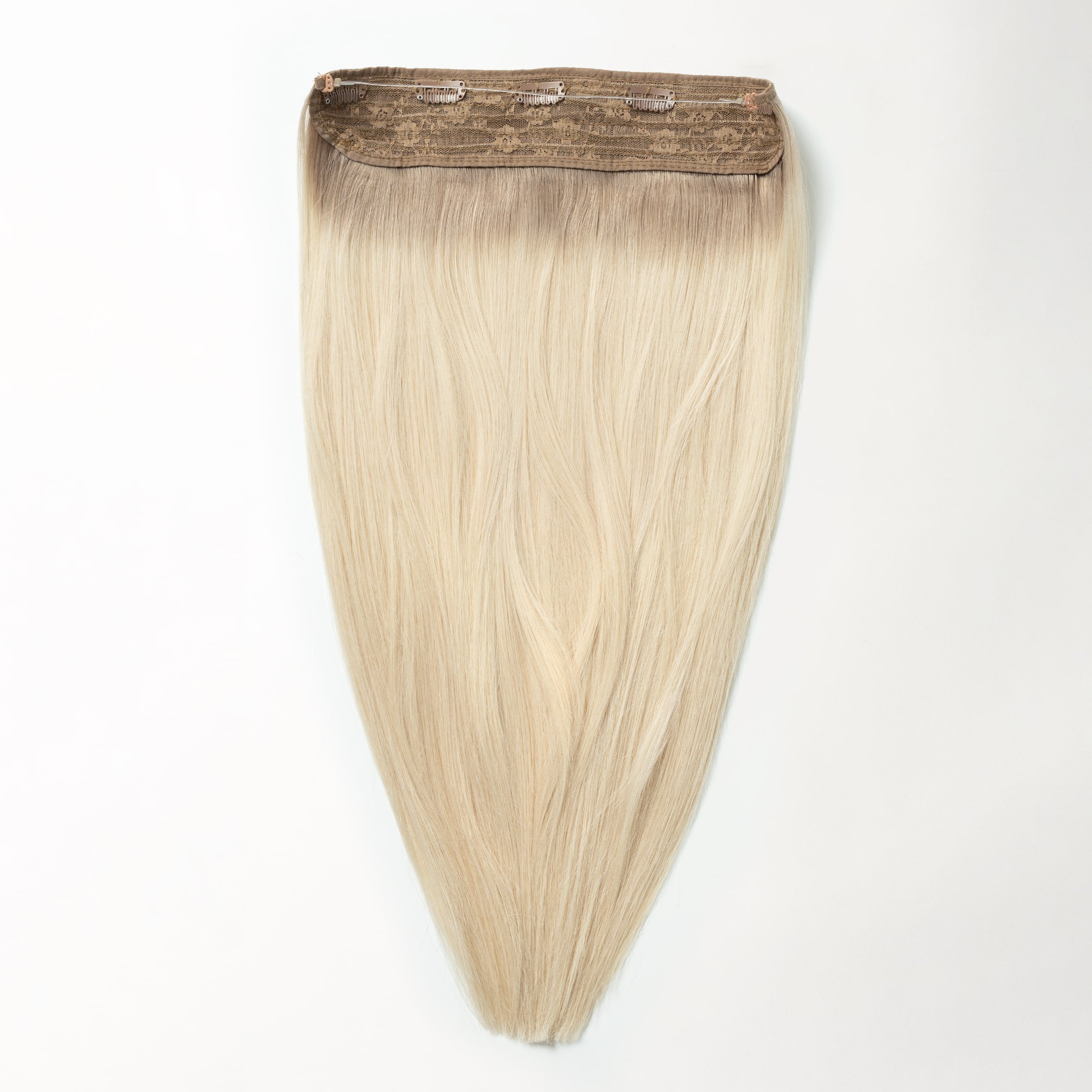 Halo hair extensions - Light Ash Blonde Root 16B+60B