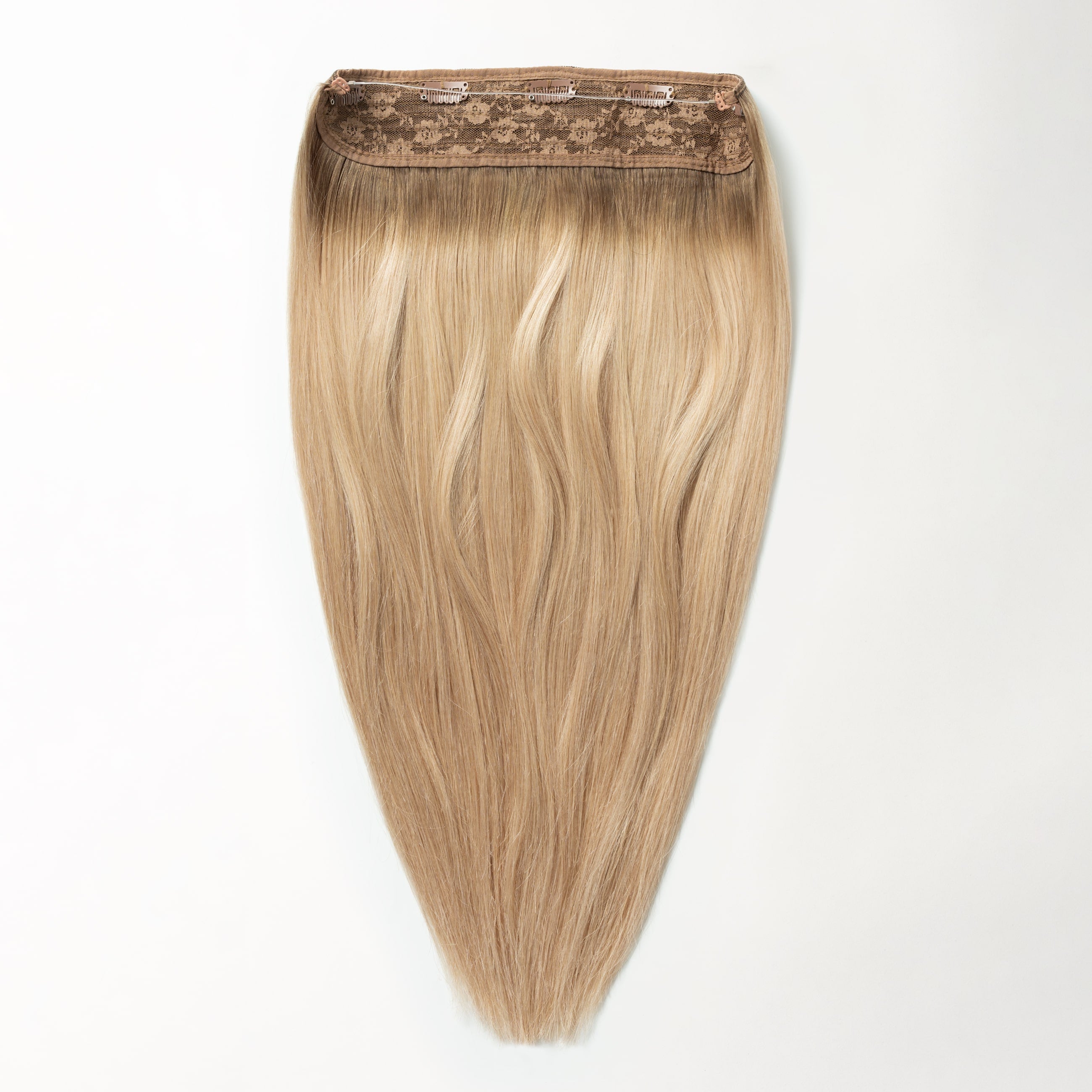 Halo hair extensions - Natural Blonde Root 5B+15