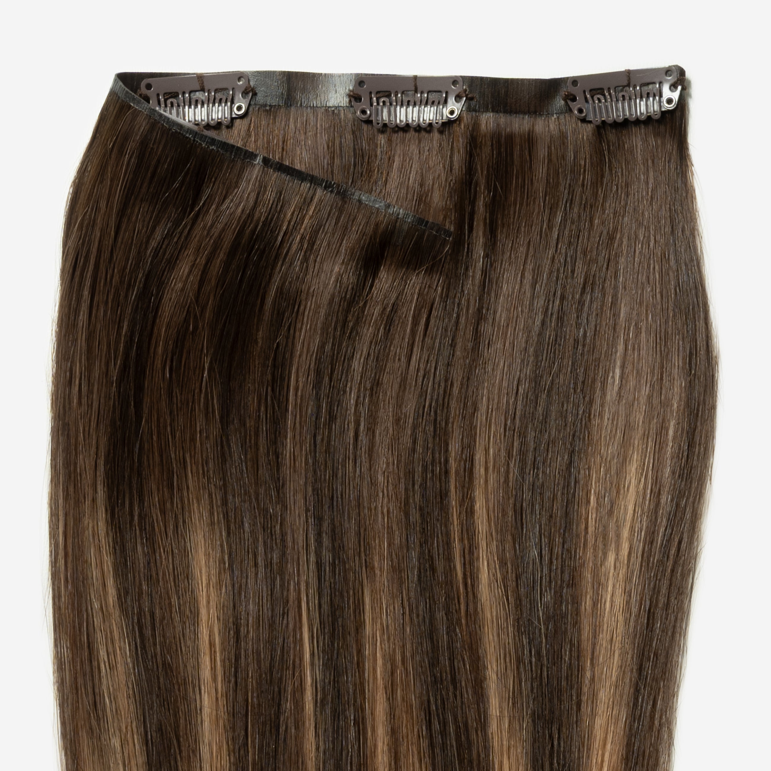 Invisible Clip In - Warm Brown Balayage 2+7