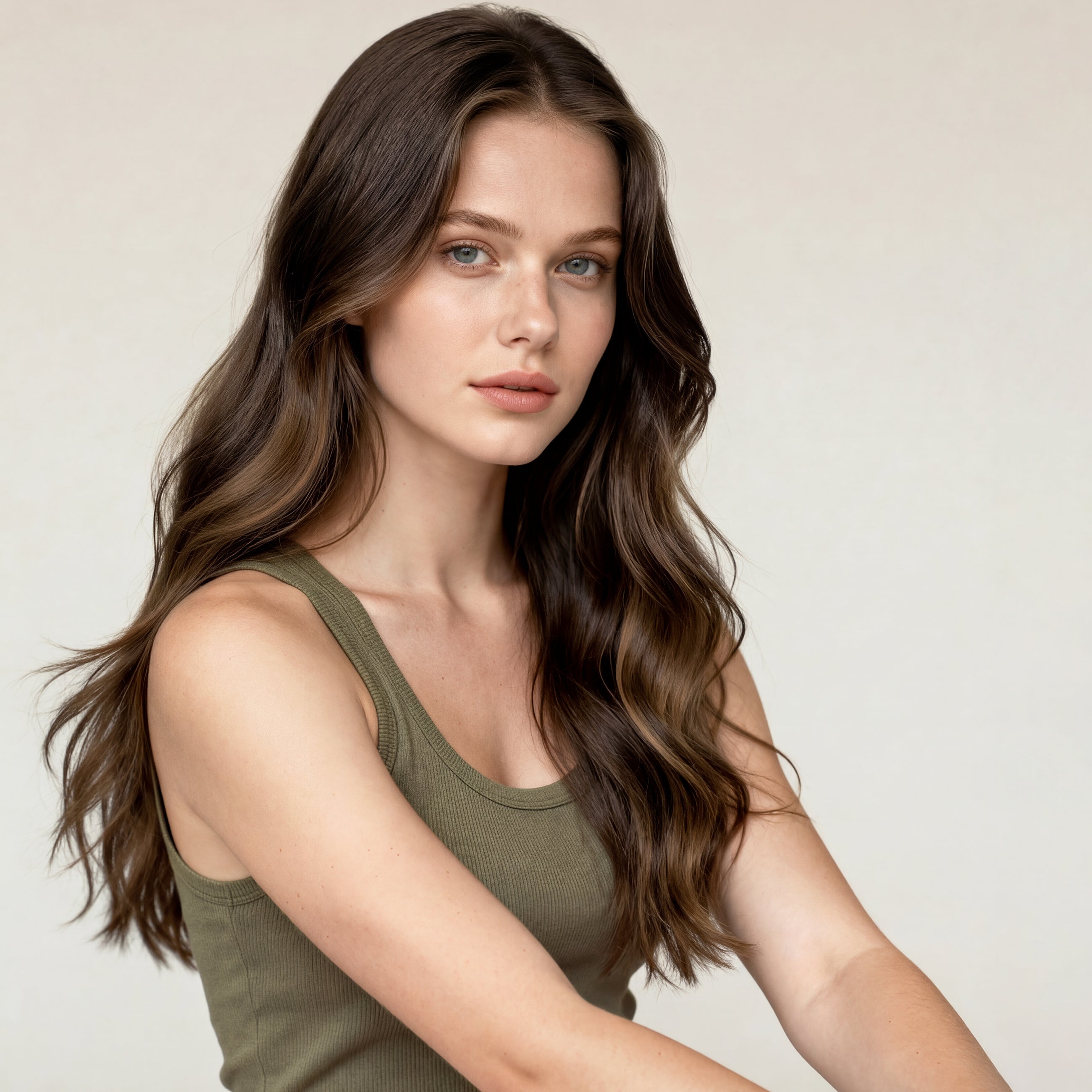 Hår trense - Dark Chocolate Brown Balayage 1A+4