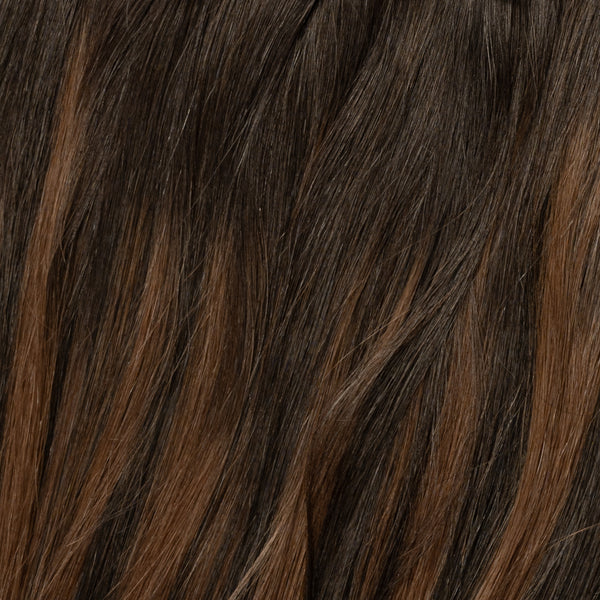 Hår trense - Dark Chocolate Brown Balayage 1A+4