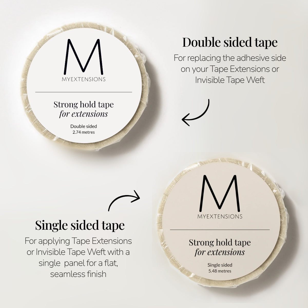 Double sided tape til extensions - Rulle